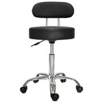 Casa si Gradina - Mobilier - Scaune si fotolii - Scaune - Scaun salon cu spatar negru, taburet rotativ pe roti - Infinity.ro