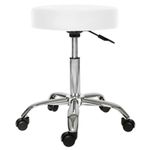 Casa si Gradina - Mobilier - Scaune si fotolii - Scaune - Scaun rotativ pentru salon, taburet hidraulic pe roti alb - Infinity.ro