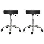 Casa si Gradina - Mobilier - Scaune si fotolii - Scaune - Set 2x Scaun rotativ pentru salon, taburet hidraulic pe roti negru - Infinity.ro