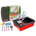 Jucarii, Copii si Bebe - Jucarii si jocuri - Jucarii de rol - Bucatarii copii - Set chiuveta cu aragaz si robinet de jucarie, pentru copii, cu 14 accesorii, LeanToys, 2584 - Infinity.ro