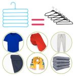 Casa si Gradina - Mobilier - Organizare si depozitare - Umerase si valeti - Set Mercaton, 24 Umerase Multifunctionale din Plastic cu 5 pozitii pentru Haine si Accesorii, Anti-derapante, 31 x 31 cm, Albast - Infinity.ro