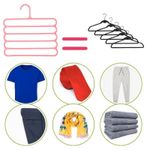 Casa si Gradina - Mobilier - Organizare si depozitare - Umerase si valeti - Set Mercaton, 24 Umerase Multifunctionale din Plastic cu 5 pozitii pentru Haine si Accesorii, Anti-derapante, 31 x 31 cm, Roz - Infinity.ro