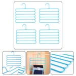 Casa si Gradina - Mobilier - Organizare si depozitare - Umerase si valeti - Set Mercaton, 12 Umerase Multifunctionale din Plastic cu 5 pozitii pentru Haine si Accesorii, Anti-derapante, 31 x 31 cm, Roz, M - Infinity.ro
