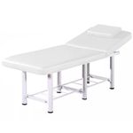 Ingrijire personala si Cosmetice - Sanatate si wellness - Aparate medicale - Dispozitive si accesorii medicale uz casnic - Set pat cosmetica, alb, 186x70x70cm, 22kg, piele ecologica + Scaun salon cu spatar, negru, taburet rotativ pe roti - Infinity.ro