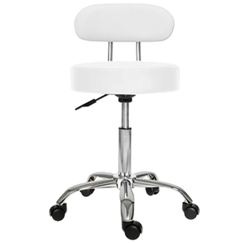 Ingrijire personala si Cosmetice - Sanatate si wellness - Articole wellness - Aparate si dispozitive de masaj - Set pat cosmetica, alb, 186x70x70cm, 22kg, piele ecologica + Scaun salon cu spatar, alb, taburet rotativ pe roti - Infinity.ro