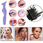 Ingrijire personala si Cosmetice - Machiaj - Aplicatoare si pensule machiaj - Set Profesional de Machiaj cu 20 de Pensule Antialergice si Sablon Multifunctional 5-in-1 Eyeliner din Silicon in Nuanta Mov - Infinity.ro