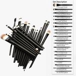Ingrijire personala si Cosmetice - Machiaj - Aplicatoare si pensule machiaj - Set Profesional de Machiaj cu 20 de Pensule Antialergice si Sablon Multifunctional 5-in-1 Eyeliner din Silicon in Nuanta Roz - Infinity.ro