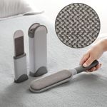 Petshop - Ingrijire si Igiena - Produse uz extern - Perii si manusi - Set 2 perii pentru indepartarea scamelor si a parului animalelor de companie, Travel size, PP, Gri - Infinity.ro