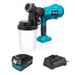 Casa si Gradina - Constructii - Vopsea si tencuieli - Pistoale si sisteme de vopsit si tencuit - Pistol de vopsit, cu acumulator 4 Ah, incarcator 18V Li-ion, duza 2.0-2.5 mm, 900 ml, SAS+ALL, Dedra - Infinity.ro