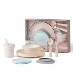 Jucarii, Copii si Bebe - Hrana si alaptare - Biberoane, suzete si accesorii hranire - Articole hranire bebelusi - Set diversificare hrana bebelusi Miniware Little Foodie, 100% din materiale naturale biodegradabile, 6 piese, Vanilla Aqua - Infinity.ro