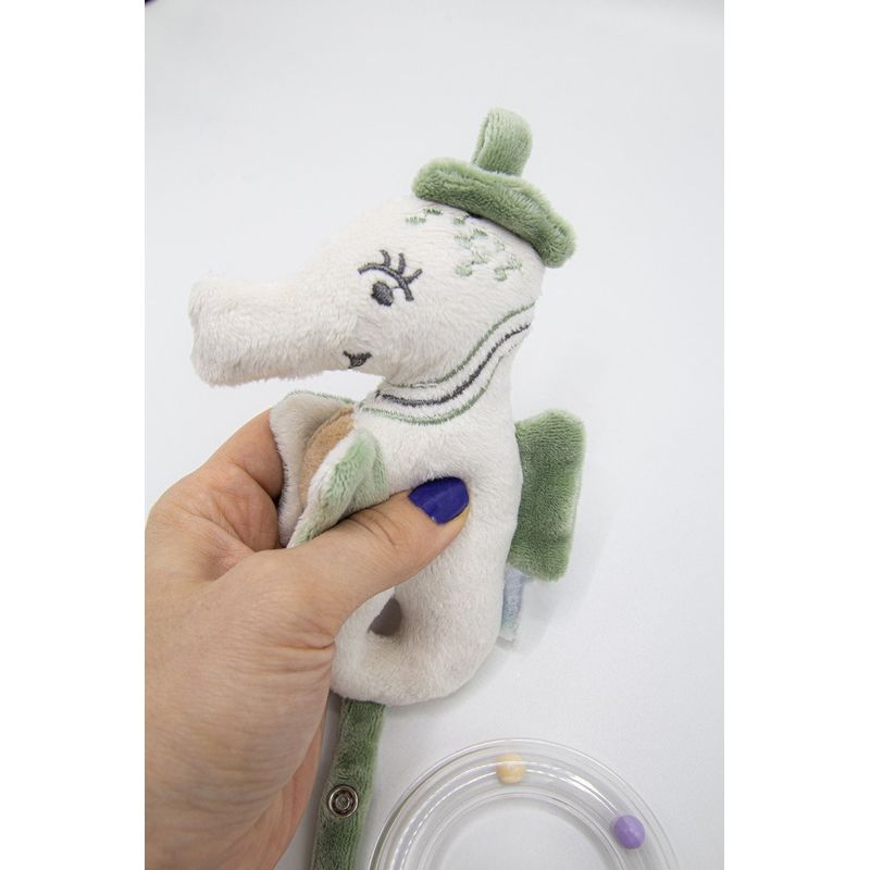 Jucarii, Copii si Bebe - Jucarii si jocuri - Jucarii bebelusi - Jucarii zornaitoare - Jucarie zornaitoare BabyJem, Calut de mare din plus, 3 luni+ (Culoare: Verde) - Infinity.ro