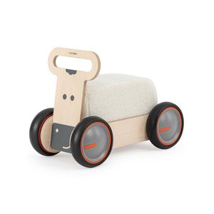 Masinuta ride-on, premergator si carucior de jucarii MamaToyz DriveMe Soft, Vacuta - Jucarie din lemn 3 in 1