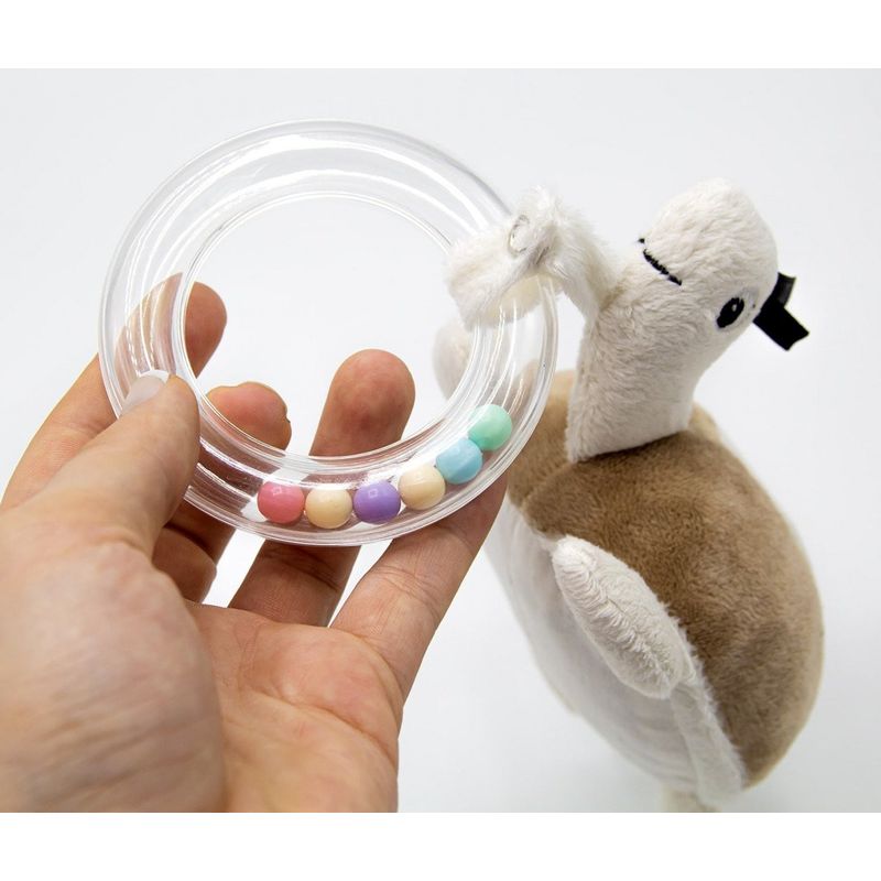 Jucarii, Copii si Bebe - Jucarii si jocuri - Jucarii de plus - Jucarie zornaitoare BabyJem, Broscuta testoasa din plus, 3 luni+ (Culoare: Maro) - Infinity.ro