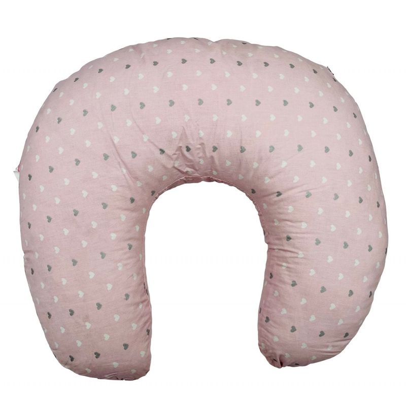 Casa si Gradina - Textile si covoare - Perne si pilote - Perne - Perna pentru alaptat 2 in 1 Nursing Pillow Hearts, BabyJem (Culoare: Roz) - Infinity.ro