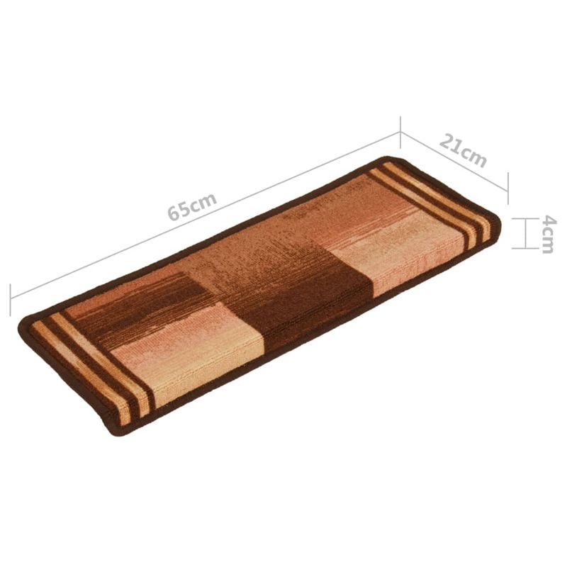 Casa si Gradina - Textile si covoare - Covoare - Covoare casa - Covorase pentru scari autoadezive, 10 buc., maro, 65x21x4 cm, formă dreptunghiular - Infinity.ro