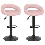 Casa si Gradina - Mobilier - Scaune si fotolii - Scaune - Scaune de bar, 2 buc., roz, catifea - Infinity.ro