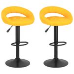 Casa si Gradina - Mobilier - Scaune si fotolii - Scaune - Scaune de bar, 2 buc., galben mustar, catifea - Infinity.ro