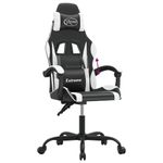 PC, gaming si accesorii - Gaming - Accesorii gaming - Scaune gaming - Scaun de jocuri, negru si alb, piele ecologica - Infinity.ro