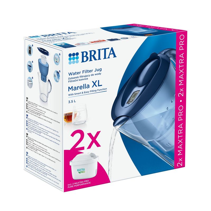 Casa si Gradina - Bucatarie si vesela - Ustensile bucatarie - Cani filtrante si accesorii - Starter pack BRITA Marella XL 3,5 L (blue) + 2 filtre Maxtra PRO - Infinity.ro