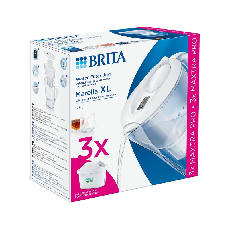 Casa si Gradina - Bucatarie si vesela - Ustensile bucatarie - Cani filtrante si accesorii - Starter pack BRITA Marella XL 3,5 L (white) + 3 filtre Maxtra PRO - Infinity.ro