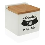 Casa si Gradina - Bucatarie si vesela - Organizare si depozitare bucatarie - Cutii alimentare - Solnita cu capac Versa Ceramica Bambus (10,5 x 11 x 11 cm) - Infinity.ro