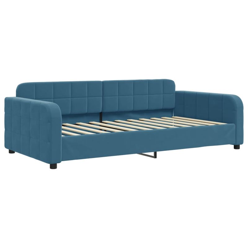 Casa si Gradina - Mobilier - Paturi si accesorii - Paturi - Pat de zi cu extensie si sertare, albastru, 100x200 cm, catifea - Infinity.ro