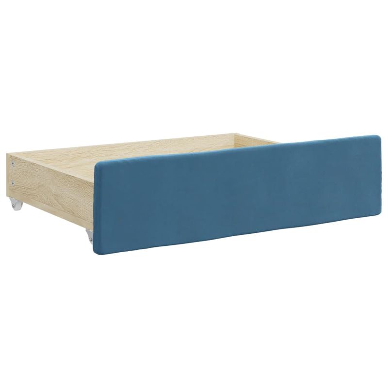 Casa si Gradina - Mobilier - Paturi si accesorii - Paturi - Pat de zi cu extensie si sertare, albastru, 100x200 cm, catifea - Infinity.ro