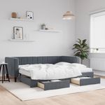 Casa si Gradina - Mobilier - Paturi si accesorii - Paturi - Pat de zi cu extensie si sertare gri inchis 90x200 cm catifea - Infinity.ro