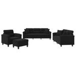 Casa si Gradina - Mobilier - Seturi de mobilier - Seturi living - Set de canapele cu perne, 4 piese, negru, microfibra - Infinity.ro