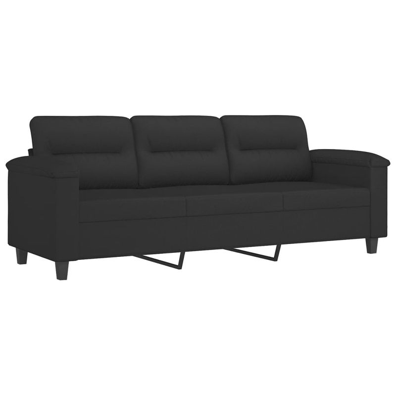 Casa si Gradina - Mobilier - Seturi de mobilier - Seturi living - Set de canapele cu perne, 4 piese, negru, microfibra - Infinity.ro