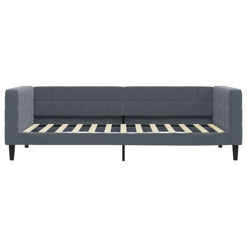 Casa si Gradina - Mobilier - Paturi si accesorii - Paturi - Pat de zi cu saltea, gri inchis, 90x200 cm, catifea - Infinity.ro