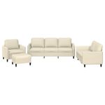 Casa si Gradina - Mobilier - Seturi de mobilier - Seturi living - Set de canapele cu perne, 4 piese, crem, piele ecologica - Infinity.ro