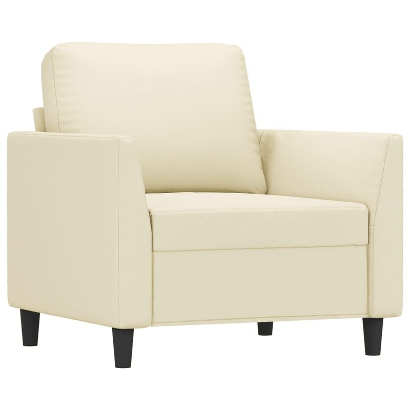 Casa si Gradina - Mobilier - Seturi de mobilier - Seturi living - Set de canapele cu perne, 4 piese, crem, piele ecologica - Infinity.ro