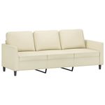 Casa si Gradina - Mobilier - Seturi de mobilier - Seturi living - Set de canapele cu perne, 4 piese, crem, piele ecologica - Infinity.ro