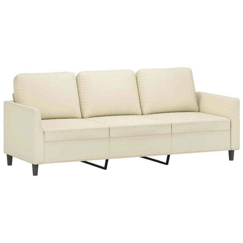 Casa si Gradina - Mobilier - Seturi de mobilier - Seturi living - Set de canapele cu perne, 4 piese, crem, piele ecologica - Infinity.ro