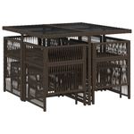 Casa si Gradina - Gradina si terasa - Mobilier exterior - Seturi mobila gradina - Set mobilier de gradina cu perne, 9 piese, maro, poliratan - Infinity.ro