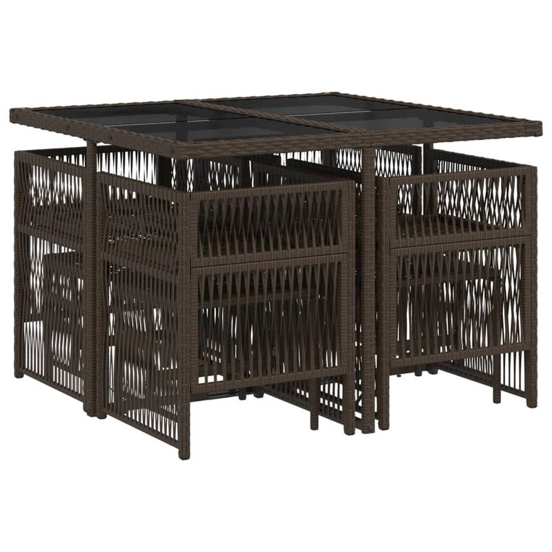 Casa si Gradina - Gradina si terasa - Mobilier exterior - Seturi mobila gradina - Set mobilier de gradina cu perne, 9 piese, maro, poliratan - Infinity.ro
