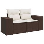 Casa si Gradina - Gradina si terasa - Mobilier exterior - Canapele si fotolii gradina - Canapea de gradina cu perne, 2 locuri, maro, poliratan - Infinity.ro
