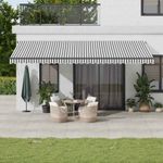 Casa si Gradina - Gradina si terasa - Umbrele si pavilioane - Umbrele - Copertina retractabila manual, antracit/alb, 600x300 cm - Infinity.ro