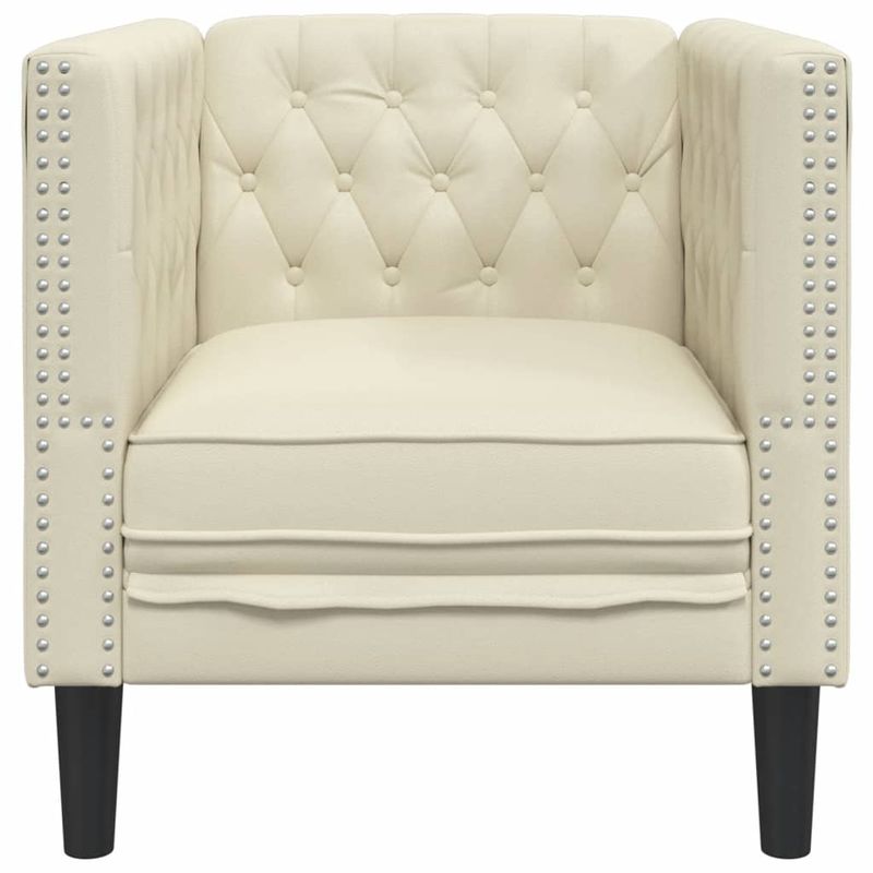 Casa si Gradina - Mobilier - Scaune si fotolii - Fotolii - Fotoliu Chesterfield, crem, piele ecologica - Infinity.ro