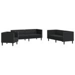 Casa si Gradina - Mobilier - Seturi de mobilier - Seturi living - Set canapele Chesterfield cu 3 locuri, negru, piele eco. - Infinity.ro