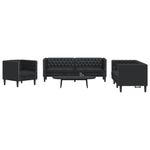 Casa si Gradina - Mobilier - Seturi de mobilier - Seturi living - Set canapele Chesterfield cu 3 locuri, negru, piele eco. - Infinity.ro