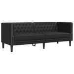 Casa si Gradina - Mobilier - Seturi de mobilier - Seturi living - Set canapele Chesterfield cu 3 locuri, negru, piele eco. - Infinity.ro