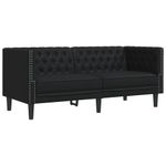 Casa si Gradina - Mobilier - Seturi de mobilier - Seturi living - Set canapele Chesterfield cu 3 locuri, negru, piele eco. - Infinity.ro