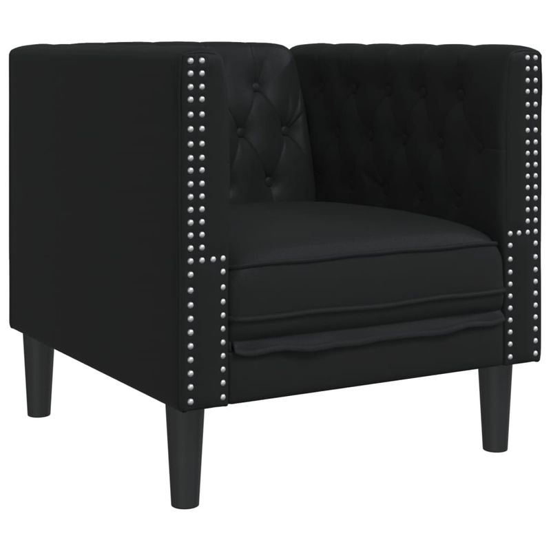 Casa si Gradina - Mobilier - Seturi de mobilier - Seturi living - Set canapele Chesterfield cu 3 locuri, negru, piele eco. - Infinity.ro