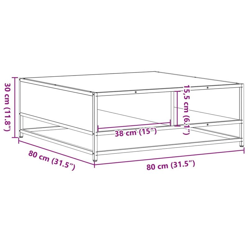 Casa si Gradina - Mobilier - Mese si birouri - Masute de cafea - Masuta de cafea stejar sonoma 80x80x30 cm lemn prelucrat/metal - Infinity.ro