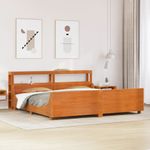 Casa si Gradina - Mobilier - Paturi si accesorii - Paturi - Cadru de pat fara saltea, maro ceruit 200x200 cm lemn masiv pin - Infinity.ro