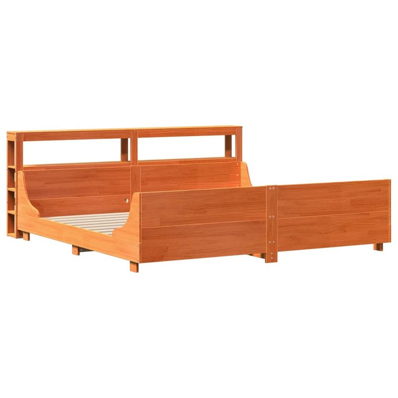 Casa si Gradina - Mobilier - Paturi si accesorii - Paturi - Cadru de pat fara saltea, maro ceruit 200x200 cm lemn masiv pin - Infinity.ro