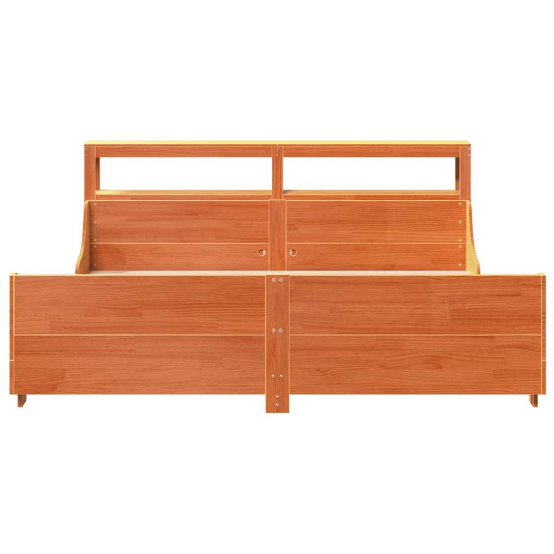 Casa si Gradina - Mobilier - Paturi si accesorii - Paturi - Cadru de pat fara saltea, maro ceruit 200x200 cm lemn masiv pin - Infinity.ro
