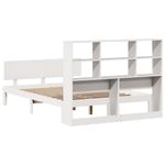 Casa si Gradina - Mobilier - Paturi si accesorii - Paturi - Pat cu biblioteca fara saltea, alb, 140x190 cm, lemn masiv pin - Infinity.ro